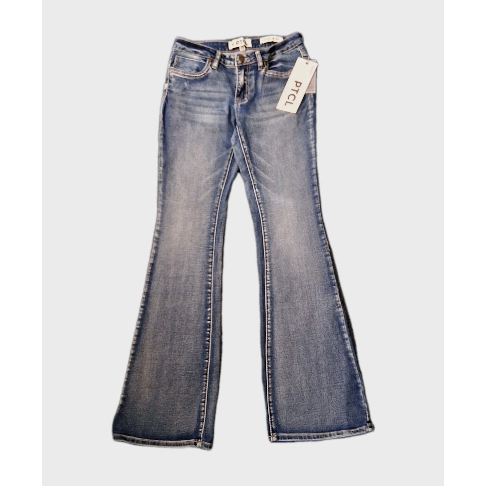NEW PTCL Women's Size 27 X 34" Blue Boot Cut Stretch Mid Rise Jeans